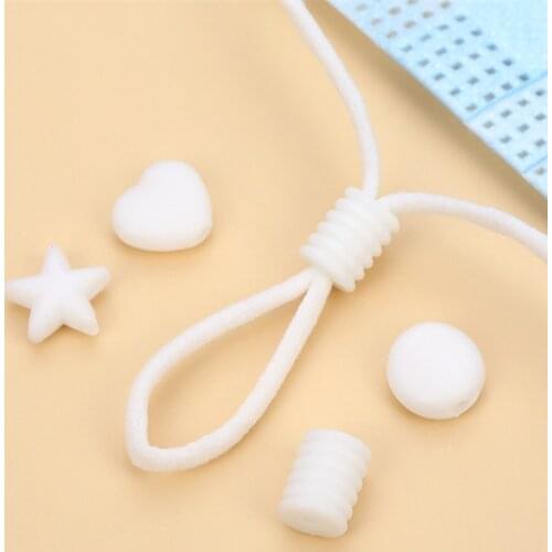 100pcs Adjustable mask Silicone Cord Locks Non Slip Stopper Colorful Elastic Band Lanyard Buckle Drawstrings Toggles Accessories