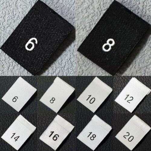 100PCS Clothes Size Labels Folded Cloth Labels General Woven Size Mark Practical Clothing Size Labels for Store Home Use White