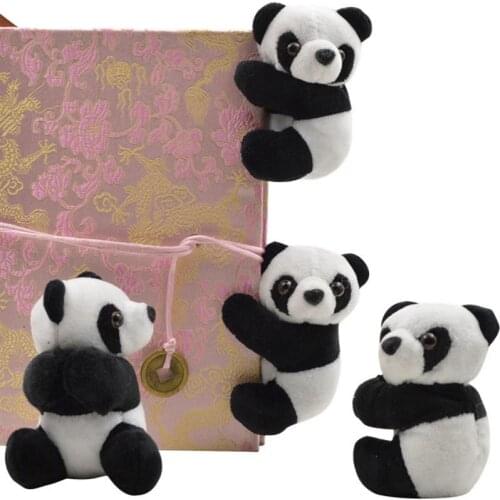 2pcs Plush Panda Clips Cute Finger Relaxation Toy Memo Clamp Photo Holder Scrapbook Bookmark Home Decoration
