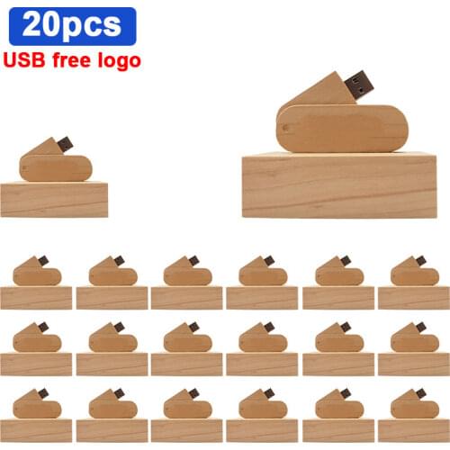 20pcs/lot free logo USB 2.0 Drive 4GB 8GB 16GB 32GB 64GB Usb Stick Pen Drive Memory Stick Wood Usb + Box Wedding Gift