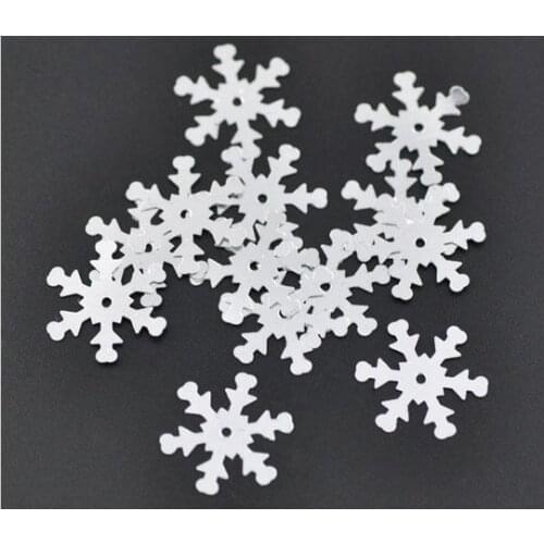 50gram 1000pcs 17*19mm Christmas Snowflake Loose Sequins Paillette Sewing For Crafts Scrapbooking Navidad Ornaments