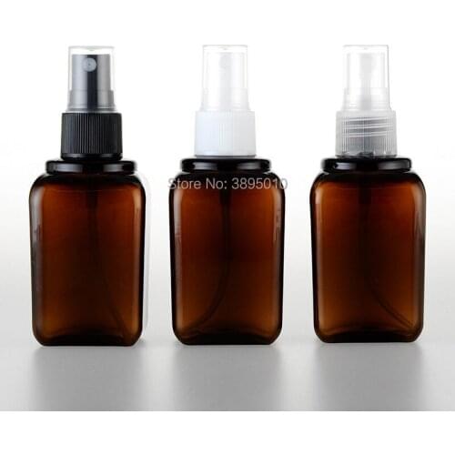 80ml Brown spray bottle Portable cosmetic bottles 80 cc empty PET plastic bottles F807
