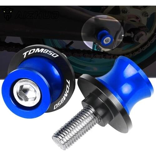 Motorcycle Accessories 6MM Stand Screws FOR YAMAHA TDM850 TDM 850 1991-2002 2001 Swingarm Slider Spools With LOGO CNC Aluminum
