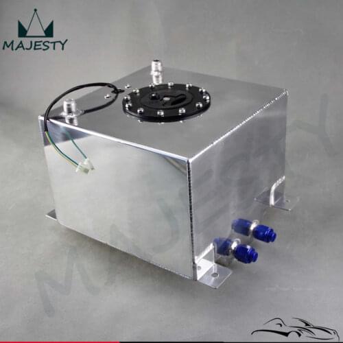 5 Gallon 18.8L Black Coated Aluminum Racing Drift Fuel Cell Tank + Level Sender Black / Silver