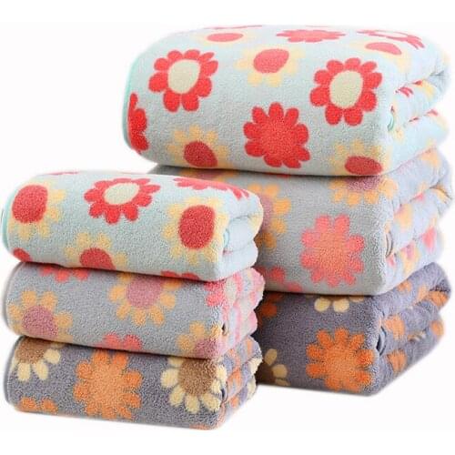 Flower Coral Velvet Hand Towels for Adults Hand Towel Set Bathroom Sport Bath Towel 34x74cm/70x140cm 2pcs/set