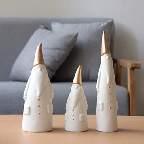 White ceramic Nordic minimalist ceramic Santa Claus ornaments holiday home decoration living room furnishings crafts