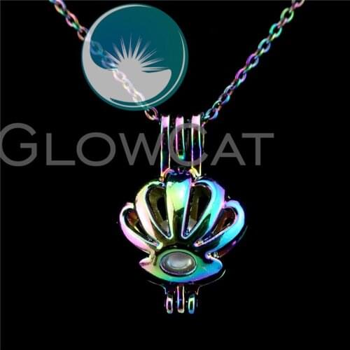 C598 Colorful Daisy Flower Beads Cage Perfume Essential Oil Diffuser Gem Pearl Cage Locket Necklace Women Girl Gift