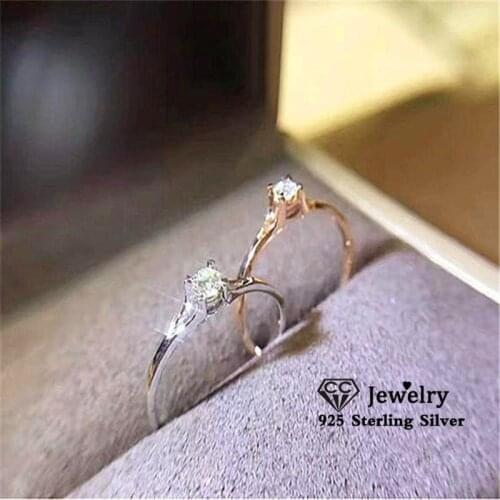 CC Simple Rings For Women 925 Sterling Silver Cubic Zirconia Wedding Fine Jewelry Bridal Engagement Anel Drop Shipping CC3178