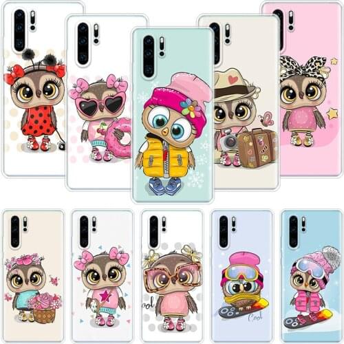 Cute Owl Hearts Lover Phone Case For Huawei Honor 10 9 20 9X 8A 8X 8S 7A 7X Lite Pro 10i 20i Y5 Y6 Y7 Y9 2019 Cover Coque