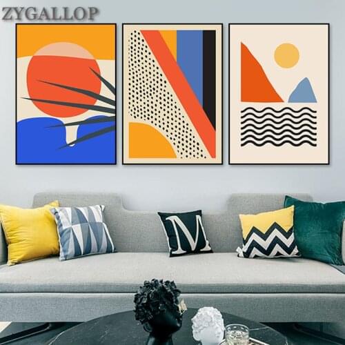 Geometric Abstract Landscape Canvas Painting Nordic Wall Art Prints Poster Creativity Wall Picture for Living Room Decor Quadro
