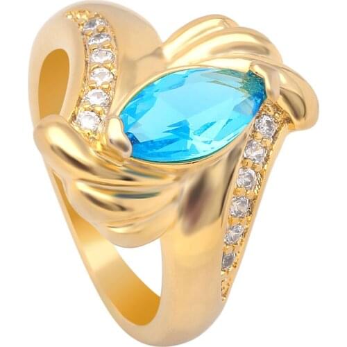Hainon Fashion Female Oval Zircon Finger Rings For Women Lover Wedding Jewelry Party Trendy Gold Color Ring Wholesale