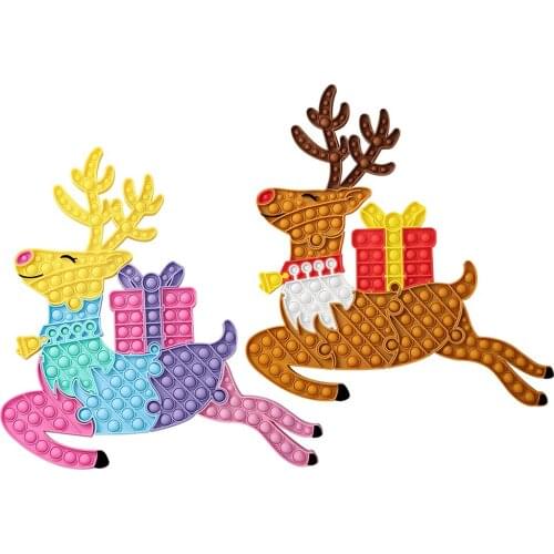 Big Size Christmas Silicone Push Bubble Fidget Toys Autism Antistress Toy Interative Children Adult Sensory Finger Squeezing Toy