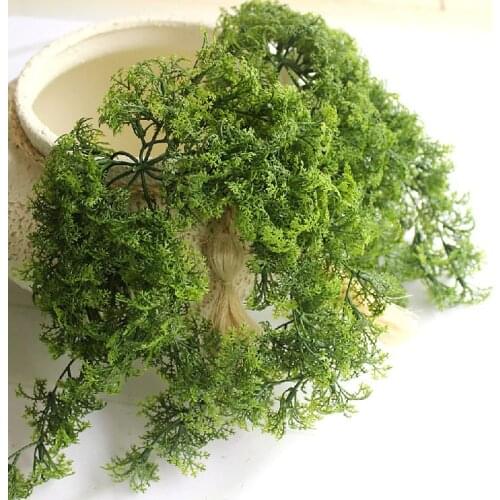 Artificial Plants Moss Rattan Plastic Grass Plants Vine Wall Hanging Balcony Garden Home Decoration Fake Flower Micro Landscape