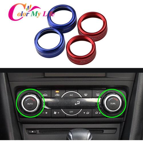 Aluminum Alloy Metal Air Conditioning Knobs Cover Decaration for Mazda 3 Axela 2014 2015 2016 2017 Accessories Car Styling