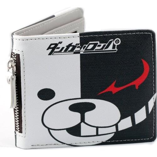 Danganronpa Dangan Ronpa Monokuma Cosplay Short PU Wallet Card Holder Coin Purse Money Bag Gift