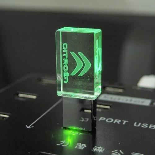 Cool Crystal USB Flash Drive Photography Gifts 64GB 8GB 16GB 32GB for CITROEN Car Logo USB Drive 2.0 Memory Stick Pendrive 128GB