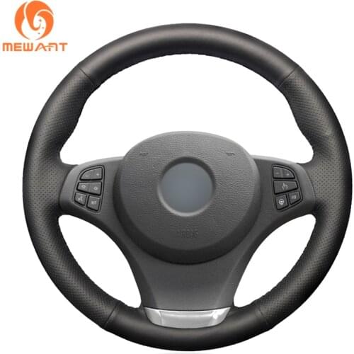 MEWANT Black Artificial Leather Car Steering Wheel Cover for BMW X3 E83 2003-2007 2008 2009 2010 X5 E53 2003 2004 2005 2006
