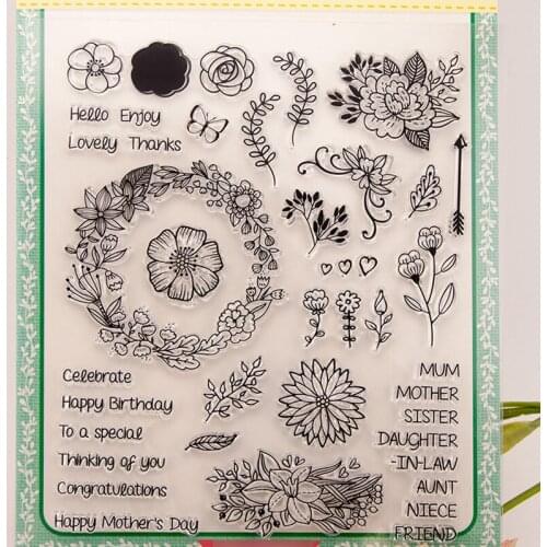 Kawaii Flowers Transparent Clear Silicone Stamp Seal Diy Scrapbook Rubber Stamping Coloring Embossing Diary Decor Reusable T1250