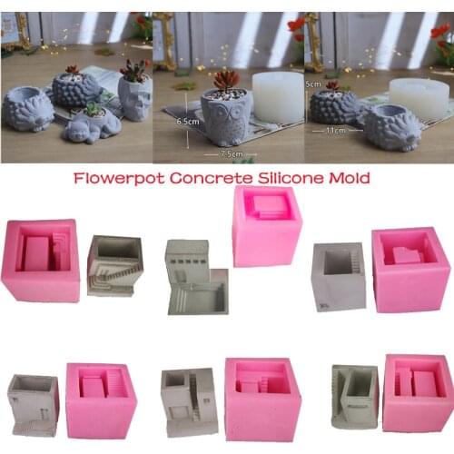 Cute Elephant Owl Conch Geometric Modeling Concrete Cement Flower Pot Silicone Mold Aromatherapy Plaster Mold Candle Holder Mold