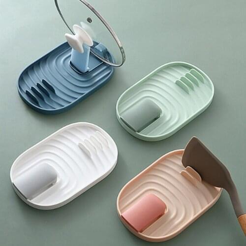 Multifunctional Kitchen Pot Lid Drain Rack Home Gadgets Organizer and Storage Easy Cleaning Spatula Holder Cooking Tools Mat