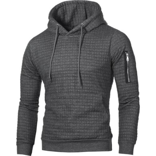 MRMT 2021 Brand Mens Hoodies Sweatshirts Slim-fit Side Zipper Pullover for Male Plaid Pullover Hoodie Sweatshirt