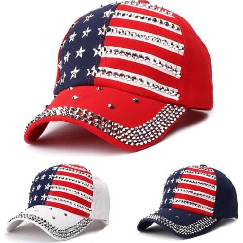 Rivet Men Cowboy Hat Baseball Cap Popular American Flag Rivet Personality Woman Man Baseball Cap Hip Hop Outdoor Sports Cap