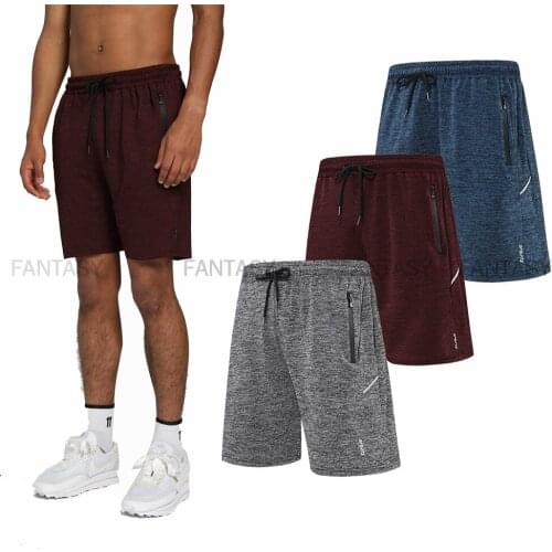 Mens shorts Running Camping Fitness Gym Sports Quick Dry Zipper pockets Jogging Summer Mens Tracksuit Jogger Athletic Shorts