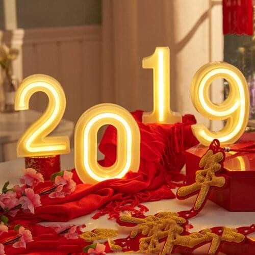 New LED Neon Night Light Sign 0-9 Numbers Shape AA Battery Powered DIY Light for Decorate Room Neon Light Home Party Club Bar