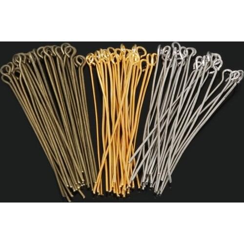Wholesale 220pcs/lot 45mm Antique Bronze/Rhodium/Gold Color Eye Pins Head Pin DIY Jewelry Making Accessories Craft