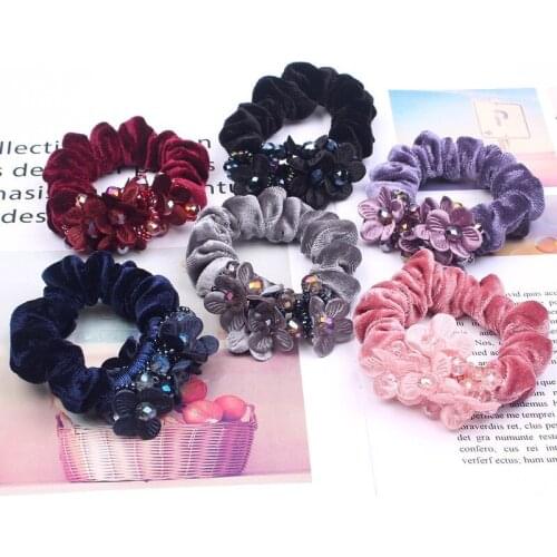 Hot Scrunchies Hair Ring Tie Rope Satin Candy Color Ponytail Holders Hairbands Korean Lady Grils Hair Rope Fashion Accessories