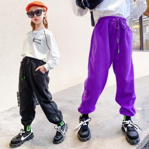 Girls Sport Pants Thick Warm Childrens Sweatpants For Girls Casual Style Child Pants Autumn Winter Kids Clothes Girls