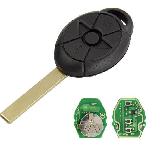 XRSHKEY EWS Uncut Keyless Entry Remote car Key 3 button Fob 315Mhz/433Mhz ID44 chip for old BMW Mini Cooper S R50 R53 Uncut Bla