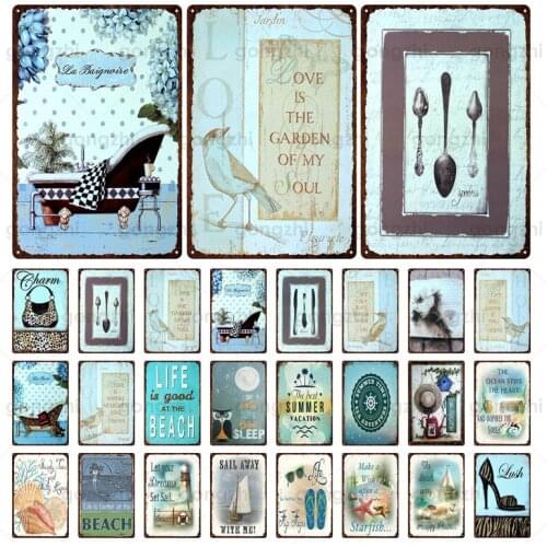 Life Is Good At The Beach Metal Tin Sign Board Retro Vintage Plaque Summer Beach Art Poster Decoration Beach Bar Pub Wall Sticke