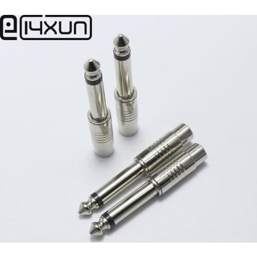 1pcs 6.35mm 2 Pole Mono Male Plug to RCA Female jack Audio AV Plugs Socket Converter Adapter Connector For Microphone