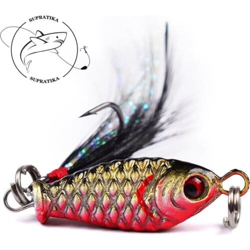 1Pcs Artificial Lead Jig VIB Ration Bait With Feather Hooks Lifelike 6.4g/2.5cm Mini Fishing Lure Swimbait Bait Pesa Wobbler