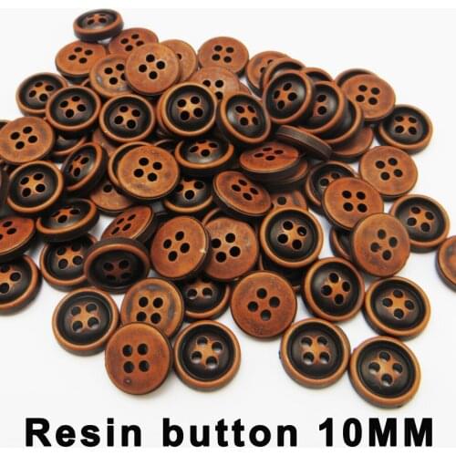 100PCS 10MM Coffee Shirt RESIN Pearl Button Decoration Coat Kids Sewing Clothes Sweater Buttons R-999