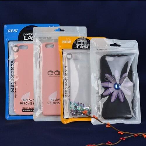 1000pcs/lot 3 Size Plastic Cell Phone Case Package Bags Mobile Phone Shell Zipper Packaging Bag For 4.7/5.5/6 inch