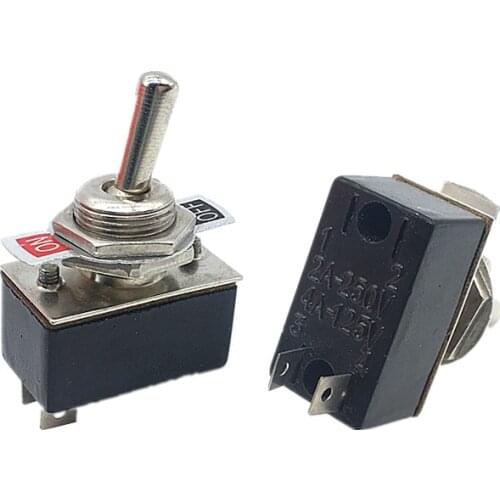2pc 12MM 2pin Toggle Switch ON-OFF 2A 250VAC/4A 125VAC Rocker Switch