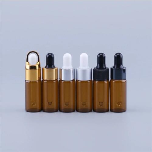 20pcs 10ML Amber Reagent Eye Dropper Glass Aromatherapy Liquid Pipette Bottle Refillable Brown Bottles