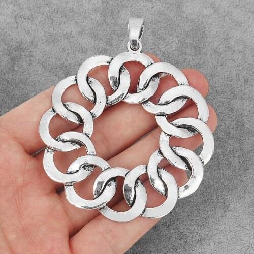 3PCS Large Infinity Multi Circle Interlocking Round Pendant DIY Necklace Jewelry Findings