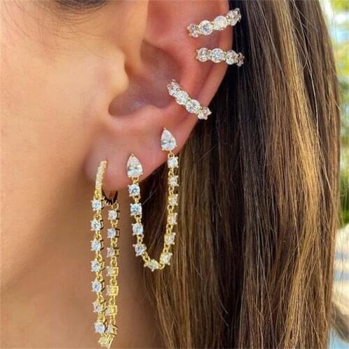 5pcs/set Bohemian Earrings Fashion Jewelry Brincos Statement Earrings Rhinestone Tassel Earrings For Women Wholesale