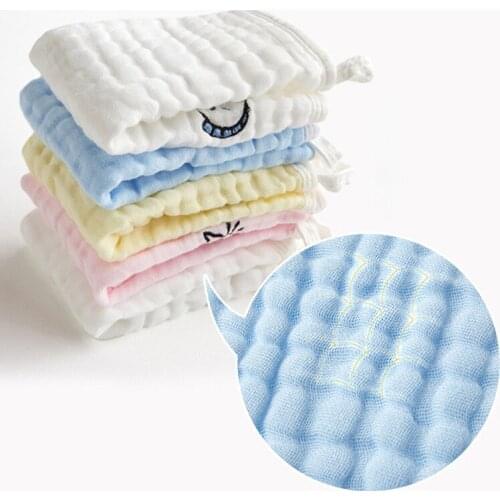 5pcs/pack Saliva Towel Infant Gauze Small Square Towel Newborn Baby Cute Cartoon Breathable Soft Handkerchief Baby Caring Supply