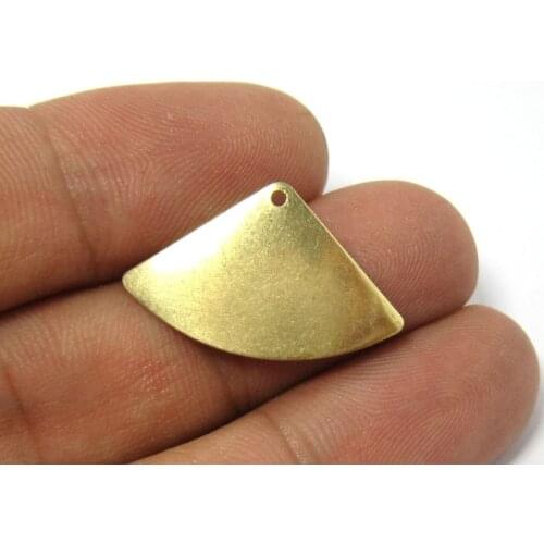 Brass charms 25x16mm Raw brass Camber sector pendant earrings findings -50pcs R110