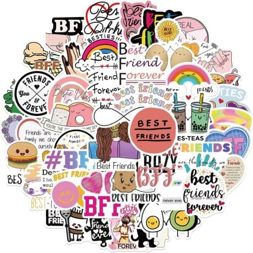 50pcs Friendship Scrapbooking Stickers Packs Waterproof Skateboard Luggages Motorcycle Guitar Graffiti Kid Toy decals pasters