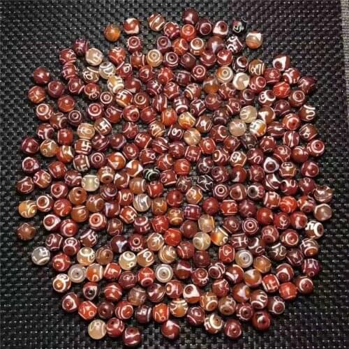 500pcs/set Rare AA Dzi Loose Beads 13x14mm Daluo Different Patterns Dzi wholesale Tibetan Heaven bead For Jewelry and Collection