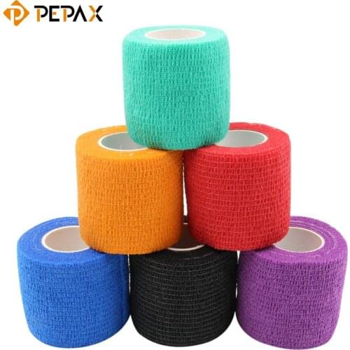 PEPAX 6pcs Disposable Tattoo Grip Cover Wrap Tattoo Self-adhesive Elastic Bandage for Handle Grip Tube Tattoo Accessories
