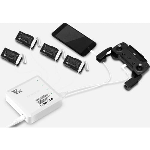 6in1 Multi Charger for DJI Mavic Air Drone Battery Charging Hub Intelligent Smart Battery Charger with USB Port for Controller