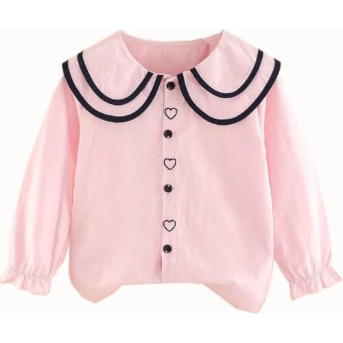 Blouses For Girls White Blouse Girl Solid Blouses Childrens For Girls Spring Autumn School Uniform For Girls 6 8 10 12 14