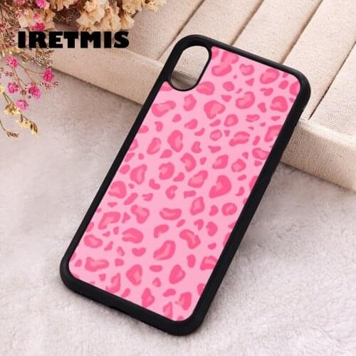 Iretmis 5 5S SE 2020 Phone Cover Case for iPhone 6 6S 7 8 Plus X Xs XR 11 12 Mini Pro Max Silicone Pink Cheetah