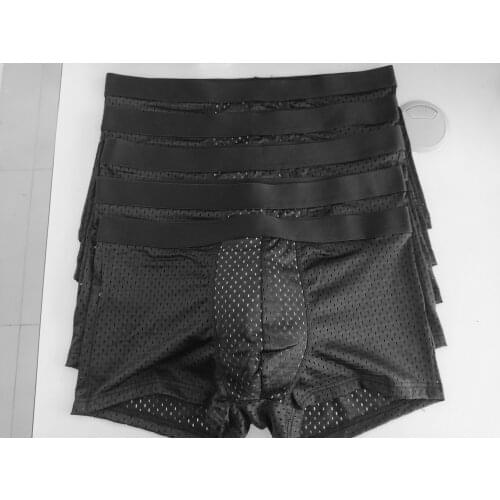 Mens Underwear Mesh Breathable And Comfortable Bright Muscle Pure Ice Silk Antibacterial Underwear